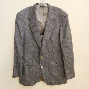 Peterborough Row Bloomingdales Blazer Men's 42L Silk Gray Heather Tweed Preppy
